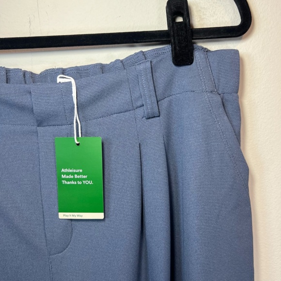 Halara Flex High Waist Pocket Wide Leg Waffle Work Pants Blue Gray NEW XL Petite - Picture 4 of 14